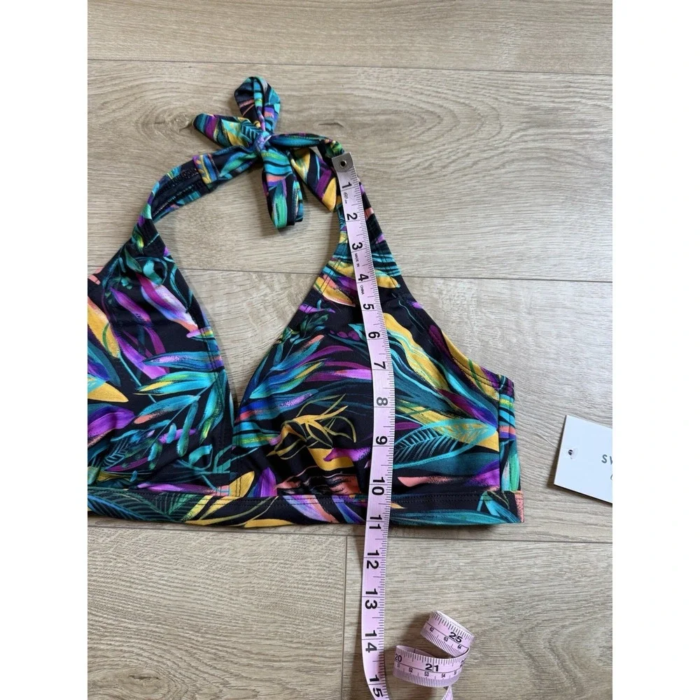 NWT Swimsuits For All Bikini Top Triangle Padded Tropical Size 8‎